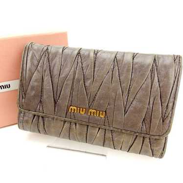 Miu Miu Accessory Tri Wallet Matelass Gray - image 1