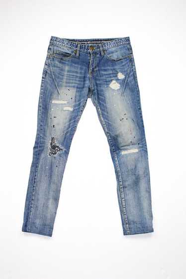 パンツ 00s NUMBER (N)INE damaged skinny jeans M] Number Nine Distressed Denim Jeans Black