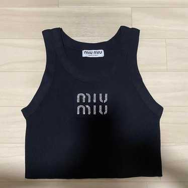 トップス MIUMIU Navy Short Tank Top トップス MIUMIU Navy Short Tank Top トップス MIUMIU Navy