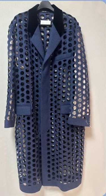 美品 Maison Margiela Punch Hole Long Coat Maison Margiela Margiela show piece oversized punched holes