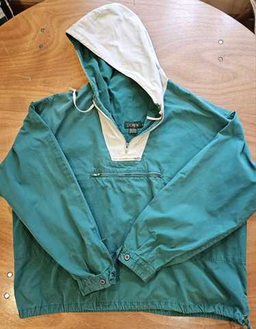 お*ぺ様 90s J.CREW cotton anorak parka 90s J.CREW 2 Tone Cotton Anorak Parka 深緑白 L ジェイクルー