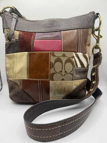 バッグ COACH archive patchwork leather bag y2k Coach Patchwork Signature Shoulder Bag Pink Leather Y2K