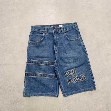 希少 00s Jnco jeans baggy shorts W33 VTG JNCO Jeans Baggy Denim Shorts Men's 33 Embroidered Blue