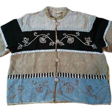 Flashback Women's Cardigan Jacket Sz 3X Beaded Em… - image 1