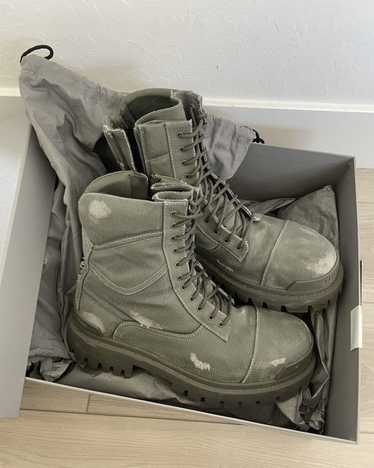 靴 Balenciaga combat strike boots green 41 Men's Combat Strike Boot in Kaki | Balenciaga US