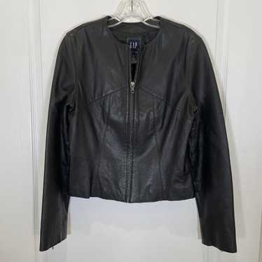 ジャケット・アウター 00s old gap leather bomber jacket y2k Vintage leather bomber gap jacket - Gem