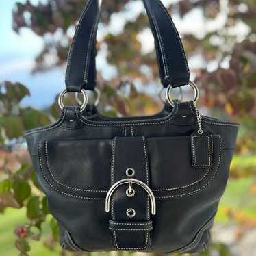 バッグ vintage COACH shoulder bag leather y2k Vintage Coach Y2K Shoulder Bag Black Leather Zipper Lock