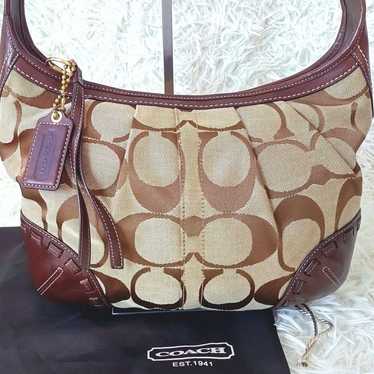 バッグ coach one shoulder brown signature 8K01 バッグ coach one shoulder brown signature 8K01 COACH One