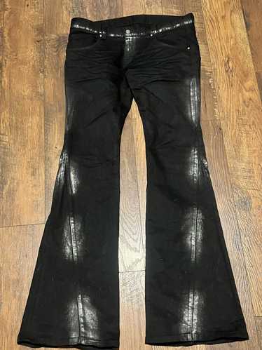 パンツ Y2K 00s TORNADO MART flare stripe pants 00s TORNADO MART Distorted Black Flare Denim Pants