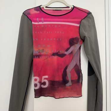 トップス Rare 2000s cop copine Mesh sleeve tee Cop Copine Mesh Top, Rare Cop Copine, Vintage Mesh Top