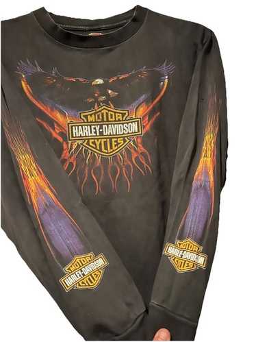 90s Harley-Davidson 長袖Tシャツ XL fire Flame Vintage Harley Davidson Flame Graphic Long Sleeve T-Shirt