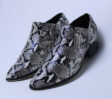 Steve Madden Snake Print Block Heel Ankle Booties… - image 1