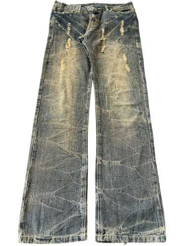 tornado mart クラッシュフレアデニム　if six was nine 00s Japanese label tornado mart flare denim pants lace up