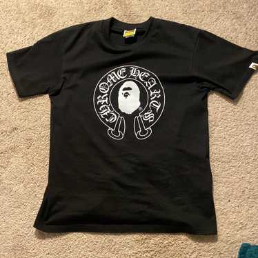 APE BAPE KAWS CHROME HEARTS tシャツ Chrome Hearts X A Bathing Ape Bape Collab T-shirt Black Baby