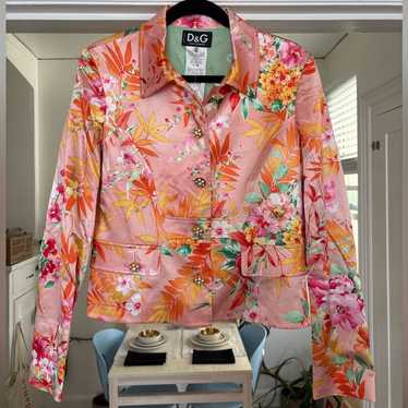 ジャケット・アウター D&G DOLCE GABBANA VINTAGE FLORAL JACKET Vintage 90s DOLCE GABBANA Blazer. Retro Psychedelic Floral