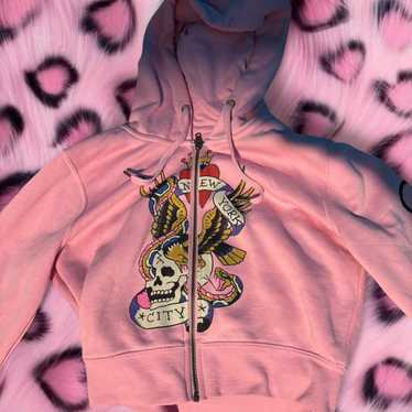 Ed Hardy ピンク パーカー M Ed Hardy ピンク パーカー M