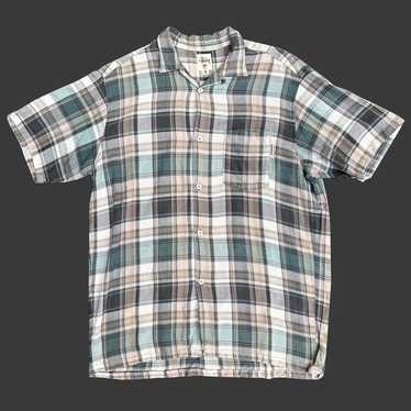 トップス 90s OLD stussy small check shirt cboy Vintage 90s Blue Stussy Checked Short Sleeved Shirt - X