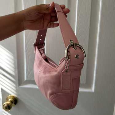バッグ Vintage Coach Pink Leather Purse Handbag Vintage Coach Hot Pink Pleated Leaher Hobo Bag | Depop