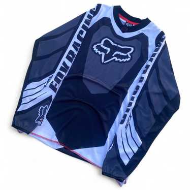 90s FOX モトクロスジャージ　(dead stock) VTG 90s FOX Racing HC MX Moto MTB Retro L/S Blue White Logo