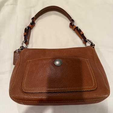 バッグ Old Coach Brown Leather Shoulder Bag Vintage Coach Purse Brown Leather Shoulder Bag Zipper