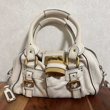 Chloé Paddington Medium Hand Bag White Chloé Paddington Leather Bag in White — UFO No More