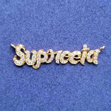 Supreeta Cursive Script Gp Diamond Pendant Charm - image 1