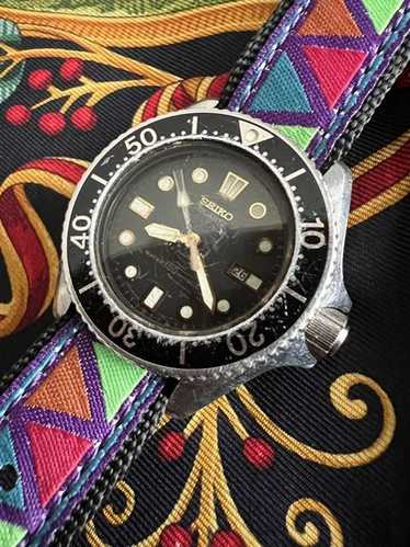 ヴィンテージ SEIKO 2625-0010 ブラック クオーツ ミニダイバー SEIKO 2625-0010 Diver's Watch 80s Rare Orange Quartz