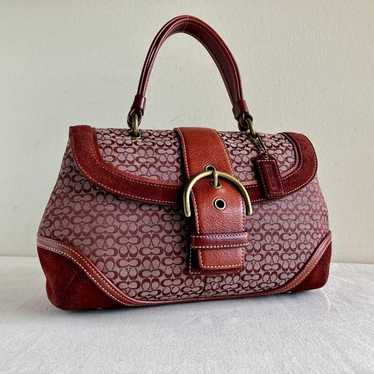 バッグ 00s old coach handbag soho Bordeaux rare Coach Old Soho Bordeaux Leather 2Way Handbag Vintage