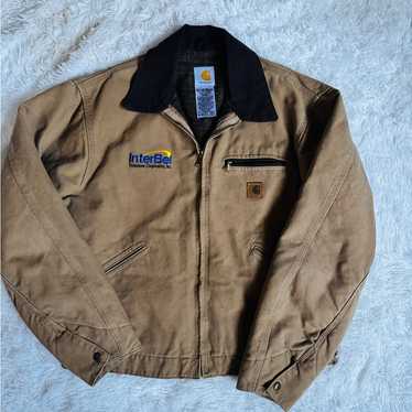 ジャケット・アウター 90s USA carhartt crush Detroit jacket Vtg 90s Carhartt Detroit Jacket 6QLJ 54 NWT Brown Canvas