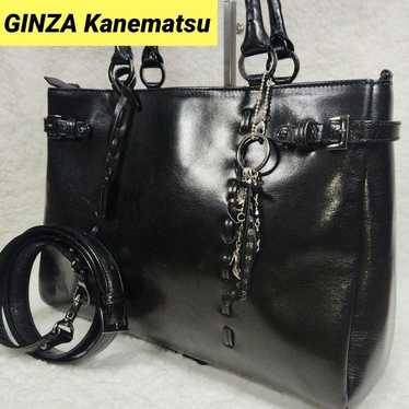 ＊美品＊GINZA Kanematsu ビジネスバッグ GINZA Kanematsu - 美品 GINZA Kanematsu 銀座かねまつ エナメル