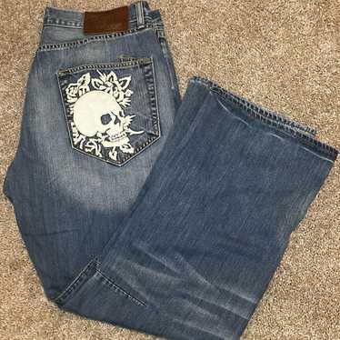 Ed hardy jeans エドハーディー デニム y2k 36 Ed Hardy Jeans: Y2K Panther & Snake Embroidered Denim (36x32