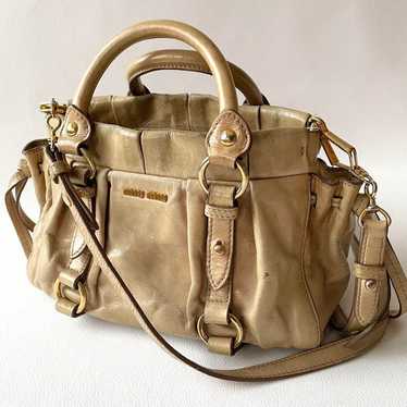 バッグ Miu Miu 2way hand bag brown miu miu 2Way Shoulder Bag 197 Brown Leather ref.358609