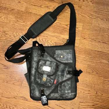 バッグ OLD DIESEL leather messenger bag black OLD DIESEL leather messenger bag black