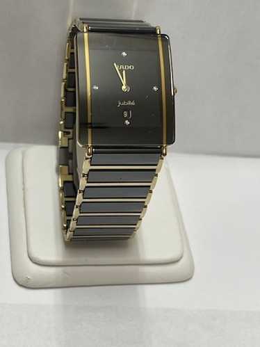 RADO jubilé 時計 黒金　４P RADO Jubile Gents Black Ceramic Watch with 4 diamonds