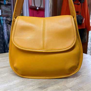バッグ Old Coach Ergo One Shoulder Bag Yellow Old Coach One Shoulder Bag Ergo 9033 Yellow Leather Vintage