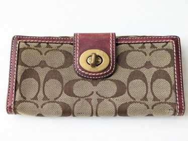 小物 COACH Signature Wallet Japan Exclusive Coach] Coach Signature canvas x leather black unisex long