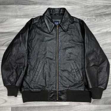ジャケット・アウター 00s old gap leather bomber jacket y2k Vintage leather bomber gap jacket - Gem
