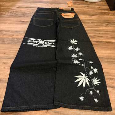 90s USA製 interstate jeans Vtg Interstate Jeans Baggy Wide Leg Loose Mens 44 Aprx 42x32