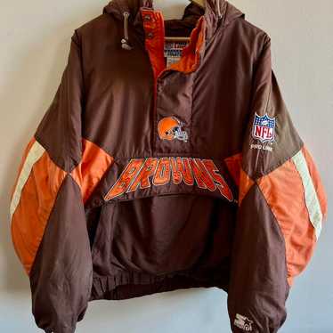 90s STARTER NFB BROWNS ナイロンスタジャン ブラウン Starter jacket cleveland browns - Gem
