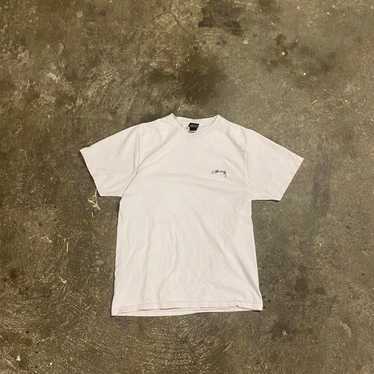 “old stussy”90s white shirts Vintage Stussy N4 Spell Out Logo T-Shirt Made in USA 1990s