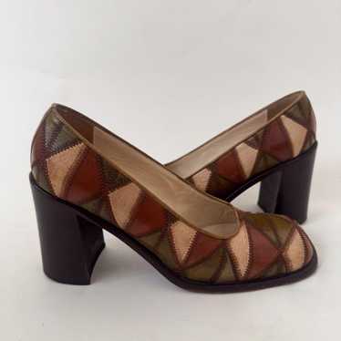 靴 archive vintage miumiu patchwork heel Miu Miu vintage patchwork heels | eBay