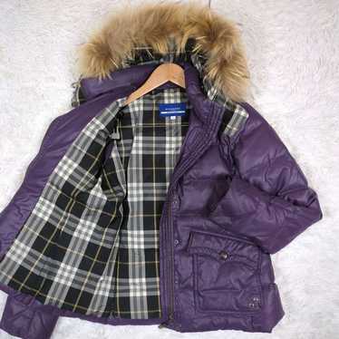 BURBERRY BLUE LABEL ポンチョ ラクーンファー ブラック M BURBERRY BLUE LABEL ポンチョ ラクーンファー ブラック M