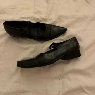 靴 PRADA Mary Jane square toe pumps Vintage Y2K Prada Black Patent Leather Mary Jane Heels - Etsy