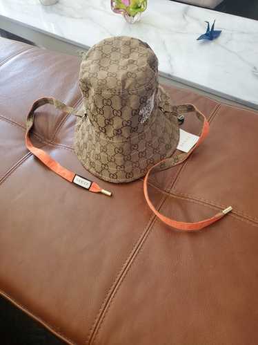 グッチ ノースフェイス 652942 バケットハット ブラウン　ナイロン THE NORTH FACE - グッチ ノースフェイス 652942 バケットハット