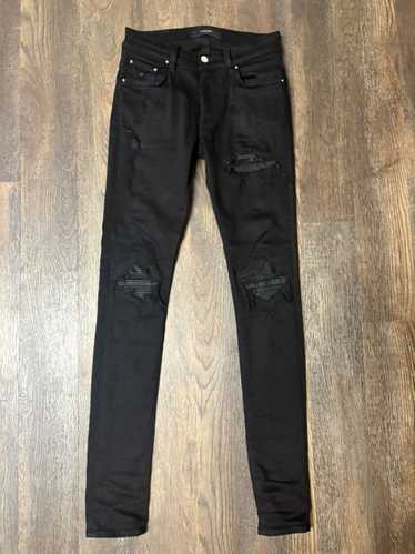 AMIRI MX1 ジーンズ　黒 　34サイズ Amiri MX1 Leather Patch Jeans Black Black