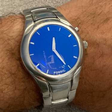 時計 FOSSIL BIG TIC Watch 00s y2k Silver blue y2k 00s FOSSIL Big Tic JR-8051 Light Blue Animated Watch
