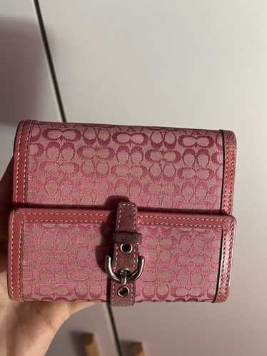 小物 Coach Signature Soho mini Pouch Pink Coach Signature Soho Mini Pouch Pink Canvas Suede Leather