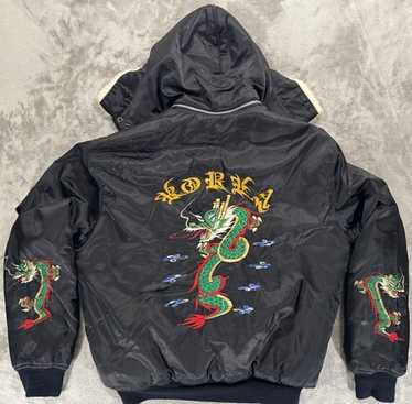 80’s Korean Souvenir Jacket Vtg 80s Korea Souvenir Jacket Large Embroidered Dragon