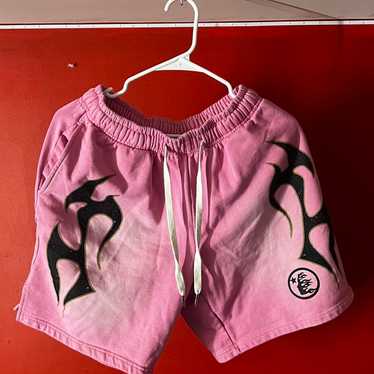 Hellstar ヘルスター ハーフパンツ ピンク S * Hellstar PINK FLAME shorts ヘルスター ハーフパンツ