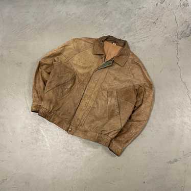 ジャケット・アウター 90s OLD GAP suede leather jacket Vintage Gap Brown Suede Leather Full Zip Lined Bomber Jacket